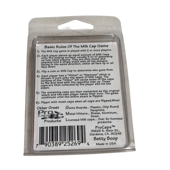 Betty Boop 1994 Milk Cap Game Slammer Factory Sealed - Picture 3 of 3